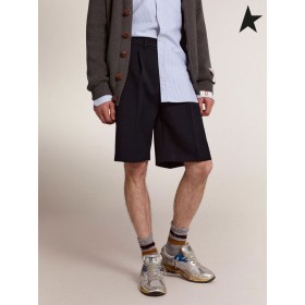 Golden Goose Golden samling Bermuda shorts i mørk blå ull mørk blå