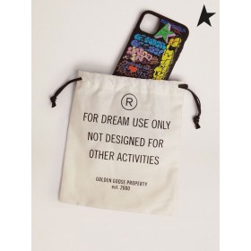 Golden Goose Case for iPhone 12 og 12 Pro med graffiti på print og logoed blonder svart