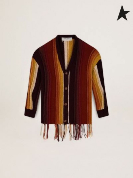 Sweter Danyal z wełny Golden Goose Journey collection z kolorowym wzorem w paski