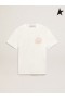 Koszulka Golden Goose White Journey collection z fioletowym podwójnym nadrukiem biały