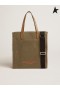 Torba Golden Goose North-South California z wojskowo-zielonego płótna koloru kawy