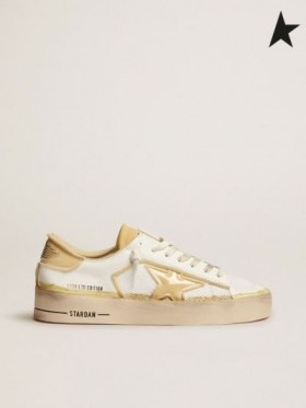 Buty do biegania Golden Goose Stardan LAB z białej skóry ze wstawkami z pianki i PVC biały żółty