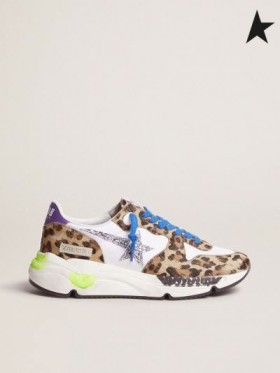 Buty do biegania Golden Goose Buty na podeszwie ze skóry pony z leopard print leopard purple
