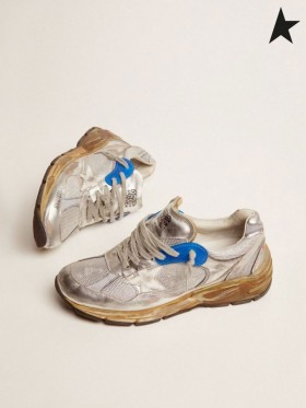 Buty do biegania Golden Goose silver Dad-Star srebrno-biało-niebieskie
