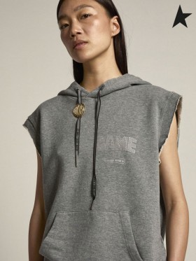 Bluza bez rękawów z капсульной kolekcji Golden Goose Game EDT szarości меланжевого kolor szary