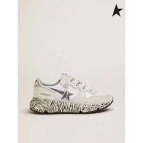 Buty do biegania Golden Goose Sole Buty z podeszwą w postaci zebry i kryształami srebrno-biały