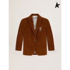 Jednorzędowy вельветовый marynarka Bova z kolekcji Journey terakoty w kolorze Golden Goose terakoty kolory