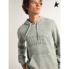 Bluza Golden Goose z выстиранно-szarej kolekcji Journey z złotym napisem 