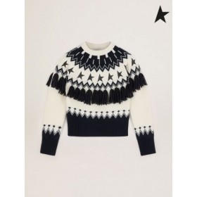 Sweter Deidra Fair Isle z kolekcji Golden Goose niebiesko-biały Journey niebieski, beżowy, biały