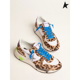 Buty do biegania Golden Goose Buty na podeszwie ze skóry pony z leopard print leopard purple