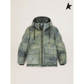 Pikowana kurtka Donovan z kolekcji Golden Goose Olive green Journey z kapturem Oliwkowo-zielony