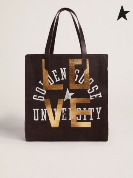 Gâsca de aur Nord-Sud, California Sac cu "Dragoste" print Negru