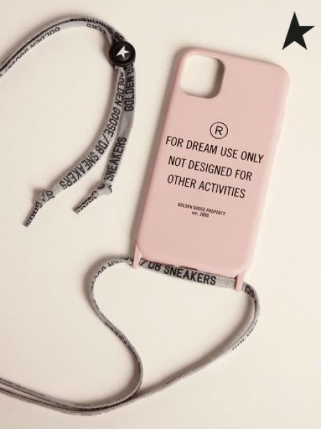 Gâsca de aur roz Pal Caz pentru iPhone 12 și 12 Pro cu contrastante de negru litere roz