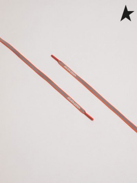 Gasca de aur de neon portocaliu reflectorizant șireturi cu logo-ul orange