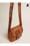 Gasca de aur de Mici Rodeo Sac în piele cu știfturi decorative maro