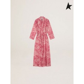 Gâsca de aur Esmeralda Golden Resort colectie Capsula caftan în epocă roșu cu alb contrastant toile de jouy print rosu