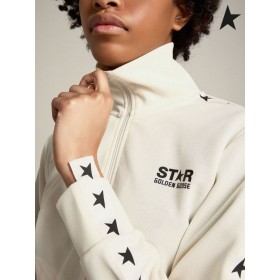 Gâsca de aur alb Papirus Denise colectare Stele zipped hanorac cu contrastante negru stele albe