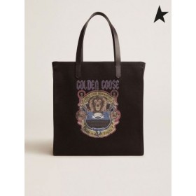 Gâsca de aur Negru California de Nord-Sud geanta cu print vintage cafea