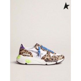 Gasca de aur de Funcționare Pantofi Unic adidași în leopard-print din piele de ponei leopard violet