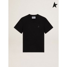 Gâsca de aur Negru de Stele de colectare T-shirt cu ton-pe-ton stea pe fata negru