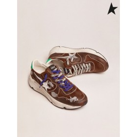 Gasca de aur de Funcționare Pantofi Unic adidași în cognac-piele de căprioară de culoare cu 3D star maro