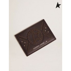 Golden Goose Star card holder din piele cu capse Piele de Culoare / Culoarea Pielii