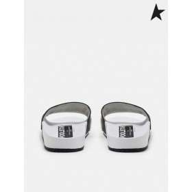 Gâsca de aur alb Poolstars adidași cu două culoare curea negru alb negru