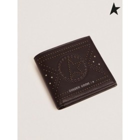 Golden Goose Star bi-fold portofel din piele cu capse Piele de Culoare / Culoarea Pielii