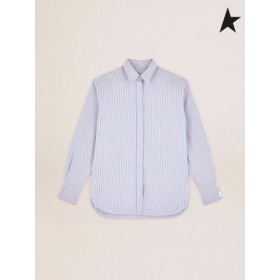 Gâsca de aur tricou cu dungi alb-albastru