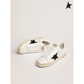 Gâsca de aur Stardan adidași din plasă albă cu negru piele de căprioară stele și alb din piele cu toc fila alb negru alb