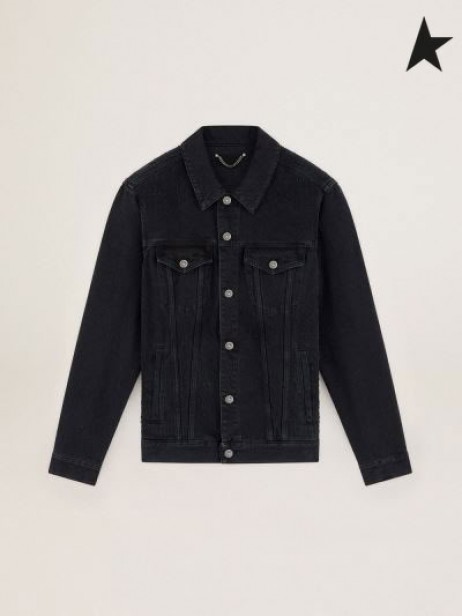 Zlatá Hus Cesty zber Agenore bunda v čiernej needlepunch-efekt bavlnenou