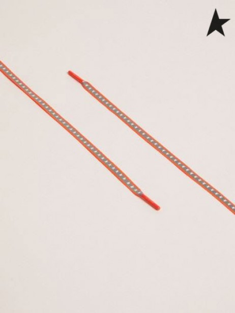 Zlatá Hus neon oranžová reflexná šnúrky s hviezdami orange