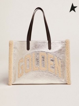 Zlatá Hus Východ-Západ, Kalifornia Taška v striebornej laminované usne s merino vlny vložky striebro