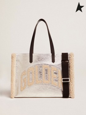 Zlatá Hus Východ-Západ, Kalifornia Taška v striebornej laminované usne s merino vlny vložky striebro