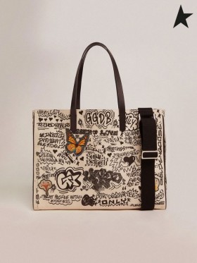 Zlatá Hus Východ-Západ, Kalifornia Taška s graffiti vytlačiť biela