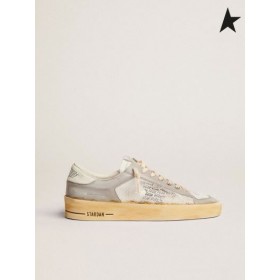 Zlatá Hus Stardan tenisky s bielou kožené hviezda s GGDB tlač a biele praskanie-kožené pätu kartu biela sivá biela čierna