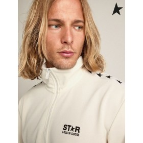 Zlatá Hus Black Denis Star zber mikina na zips s kontrastné čierne hviezdy biele