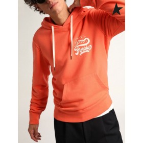 Zlatá Hus Coral-farebné Cesty zber mikina s manželskou biela tlač na zadnej koralové