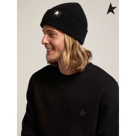 Zlatá Hus Black Archibald Star zber mikina s tón-na-tón hviezdy na prednej Čierna