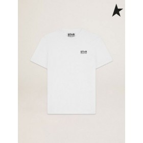 Zlatá Hus Biela Hviezda kolekcie T-shirt s kontrastné čierne logo a hviezdičkový white