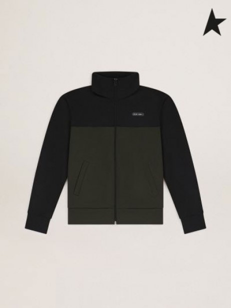 Golden Goose 게임 EDT 캡슐 컬렉션을 재킷에 검은 색과 군-녹색 컬러 블랙색