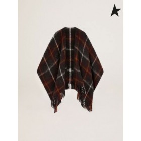 황금알을 낳는 거위의 여행 컬렉션 데이비 판초에서 확인 패턴을 닦았 울 어두운 회색