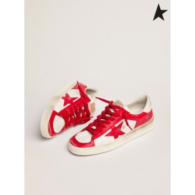 황금알을 낳는 거위 Stardan 운동화에서 흰색과 빨간 가죽 흰색 빨강 빨강