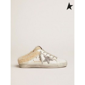 황금알을 낳는 거위 슈퍼 스타 sa bots 있는 흰색 가죽으로 실버 반짝이 스타와 가죽 안감색