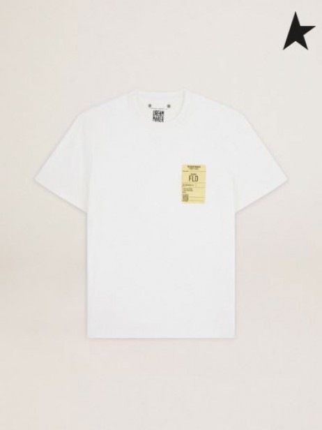 T-shirt Golden Goose White Journey collection sa vrhunskom po cijeloj površini Golden Goose ispred bijele boje