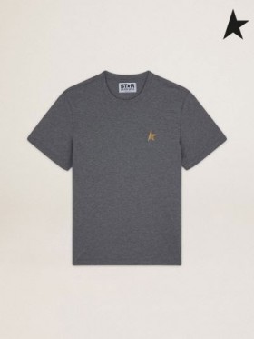 T-shirt Golden Goose Melange grey Star collection sa zlatnom zvijezdom ispred sive boje