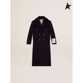 Двубортное kaput Golden Goose Golden collection od tamno plave vune sa zlatnim геральдическими gumbe tamno plave boje