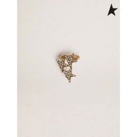 Naušnice-pljuska iz kolekcije Golden Goose Star Jewelmates boje starog zlata sa ukrasnim kristalima zlatne boje