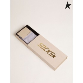 Pamučne čarape Golden Goose Меланжево-sive boje sa sjajnim srebrnim zvjezdicom smeđe-sive boje srebrno-zlatne boje