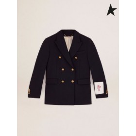 Двубортный blue blazer Golden Goose tamno plave boje